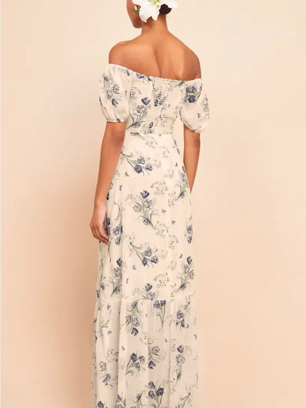 🪻Reformation Farrow Dress – Floral Off-Shoulder Midi – Never Worn | Size 2🪻 - Picture 2 of 4